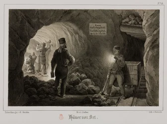 Těžba, horníci kovových rud, Německo, c 1851