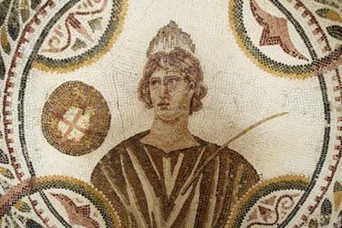Mozaika: jedna z devíti múz. Polymnia: náboženská a řečnická píseň (detail). III AD/Musee d