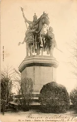 Pohlednice/Socha Karla Velikého/Paříž/Seina/Ile de France/Francie