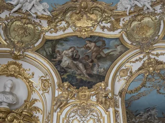 Psyche shromážděná Zephyrem. Obraz Charles Joseph Natoire (1700-1777)