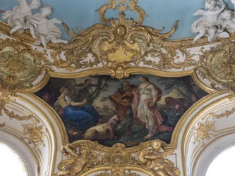 Psychika u pastýřů. Obraz Charles Joseph Natoire (1700-1777)