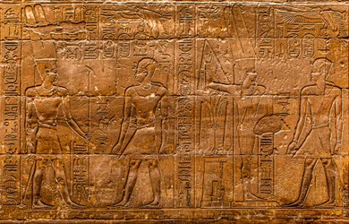 Reliéf, Luxorský chrám, Théby, Egypt, Afrika (foto)