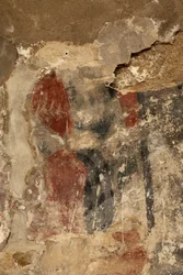 Ribelles. Kostel. Interiér. Apsida. Nástěnné malby. Detail. Románský.