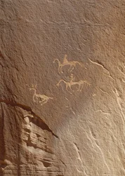 Skalní rytiny, Ledge Ruin, Canyon de Chelly National Monument, Arizona, USA