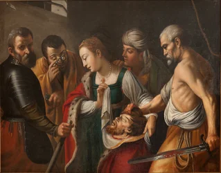 Salomon drží hlavu svatého Jana Křtitele. G. Seghers, počátek 17. století (olej na plátně)