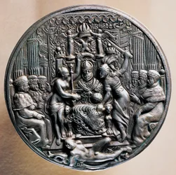 Stříbrná medaile s jezdeckým portrétem císaře Rudolfa II. Habsburského (1552-1612)