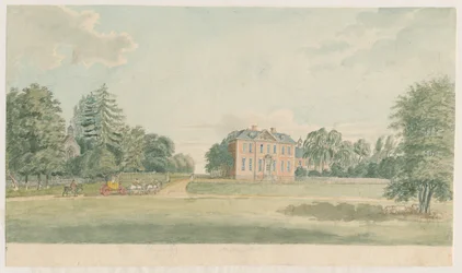 Stretton Hall: malba akvarelem a [konec 18. století]