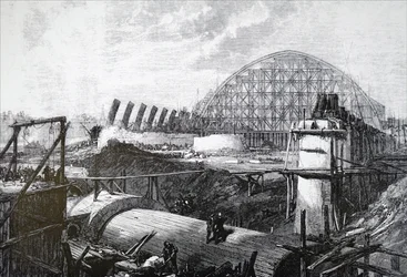 Výstavba železniční stanice St Pancras
