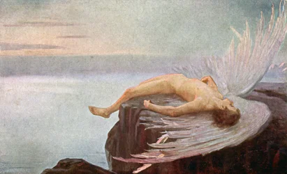 Ikarův pád. Ilustrace E. N. Klakatschewa, Maďarsko