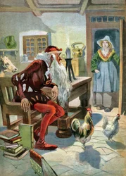 Dům v lese. (Ilustrace, cca 1910)