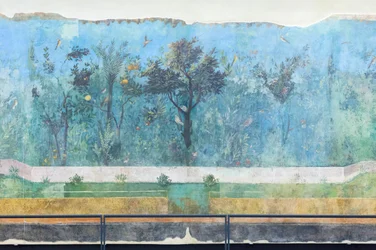 Triklinium v domě Livie, freska, 20 - 10 př. n. l., Národní římské muzeum (Museo Nazionale Romano), Řím, Itálie