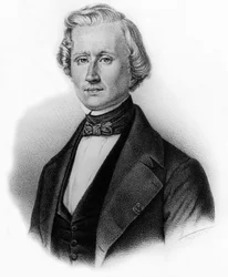 Urbain Jean Joseph Le Verrier (1811-1853), francouzský astronom a ředitel hvězdárny v Paříži, rytina Auguste Roye
