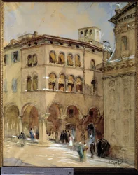 Pohled na Modene. Akvarel E. Cappelliho. Museo Civico de Modene.