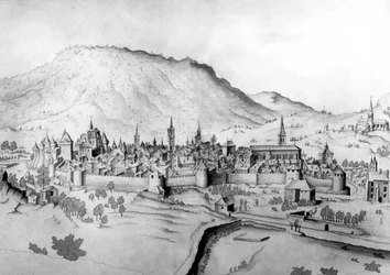 Pohled na město Chambery v Savojsku