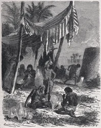 sklářství ve starém Egyptě, cca 1880 (rytina)