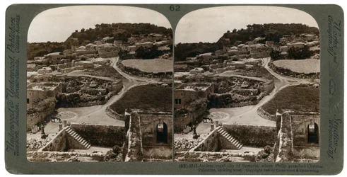 Starobylé královské město Samaří, kde Filip kázal Krista, při pohledu na západ, Palestina, 1900.