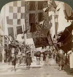 Dotombori, neboli divadelní ulice, Osaka, Japonsko, 1904