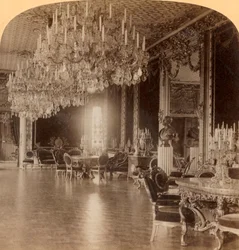 V nádherné rezidenci krále Oscara II., Královský palác Stockholm, Švédsko, 1902.