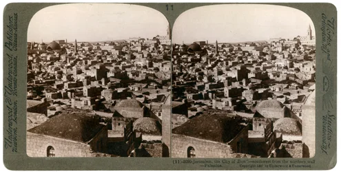 Jeruzalém, jak je vidět ze severní zdi, Palestina, 1897.