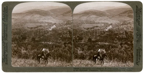Libanon, při pohledu na východ přes horní údolí Jordánu k hoře Hermon, 1900.