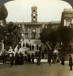 Senátorský palác, Piazza del Campidoglio, Capitoline Hill, Řím, Itálie.