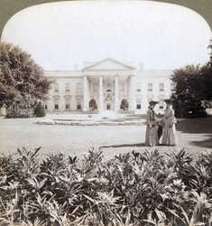 Bílý dům, historické sídlo hlavy státu - severní průčelí, Washington, D.C., 1908