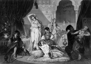 Křesťanský zajatec v Harému. V „Obecné historii námořnictva“ od Van Tenaca