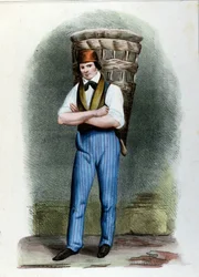 Cestující prodavač chleba. Milánská rytina kolem roku 1820.