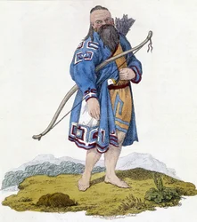 Lukostřelec ruského obyvatelstva. Ilustrace z roku 1803.