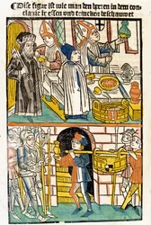 Příjezd potravin, aby se mohli najíst členové kostnického koncilu (1417), během kterého byl zvolen papež Martin V. "Das Concilium"