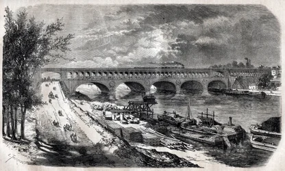 Auteuil viadukt (Point du Jour Bridge) v roce 1867