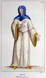 Berthe, dcera Lotharia II, krále Lotharingie. rytina z roku 1830