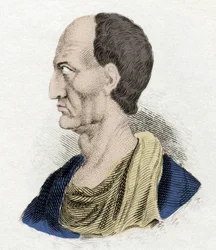 Caius Marius nazval moudrého muže (157-86 př. n. l.) generálem a římským státníkem. Rytina 19. století.