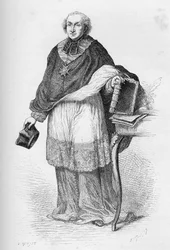 Kardinál Etienne-Charles de Lomenie de Brienne - Etienne de Lomenie de Brienne (1727-1794), francouzský prelát a politik - - rytina z „“ Historie Francie vyprávěná mým vnoučatům““ - od Francoise Guizota - 1872-1876