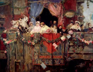 Karnevalová scéna v Římě Anonymní obraz. Řím 19. století, museo del folklore