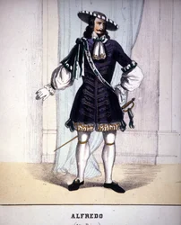 Postava Alfreda Germonta ve filmu „La Traviata“ od Giuseppe Verdiho.
