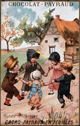 Dětská kulatá hra, reklamní čokoláda Payraud, v. 1895