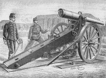 155mm obléhací dělo plukovníka de Bange. V „Album vědy“, Editions Jouvet