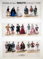 Kostýmy „“ Rigoletto““ od Giuseppe Verdiho podle románu „Král se baví“ od Victora Huga