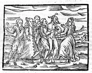 Tanec s ďáblem Francesco Guaccio “” Compendium Maleficarum”” Milán 1608