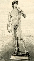 David, Michelangelo Buonarroti (1475-1564), Piazza della Signoria, Florencie, Toskánsko, Itálie