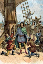 Objevení Ameriky Kryštofem Kolumbem (Cristoforo Colombo) v roce 1492.