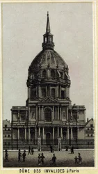 Dome des Invalides v Paříži. Chromolitografie konce 19. století.