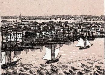 East River a New York ve Spojených státech v „Svět ilustruje 168 pohledů““ Nedatováno (konec 19. století)
