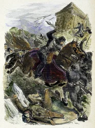 Císař Othon bojující s podplacenými bandami papeže - v „Histoire des Popes“, od Maurice Lachatre
