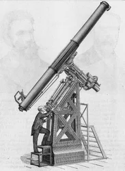 Rovníková luneta pařížské observatoře (měřítko 1/40). V „Album vědy“, Editions Jouvet