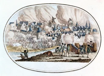 Federalistické povstání. Převzetí Toulonu od Angličanů v roce 1794, kde se mladý Bonaparte vyznamenal.