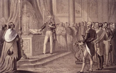 Ferdinand I. Bourbonský nebo Ferdinand IV. (1751 - 1825), král Neapole, inauguroval ústavu z roku 1820 - v „“ Storia d