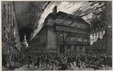Fire of the Opera comique v Paříži 25. května