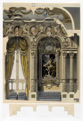 Foyer de la Danse v Opeře Garnier - chromolitografie, konec 19. století